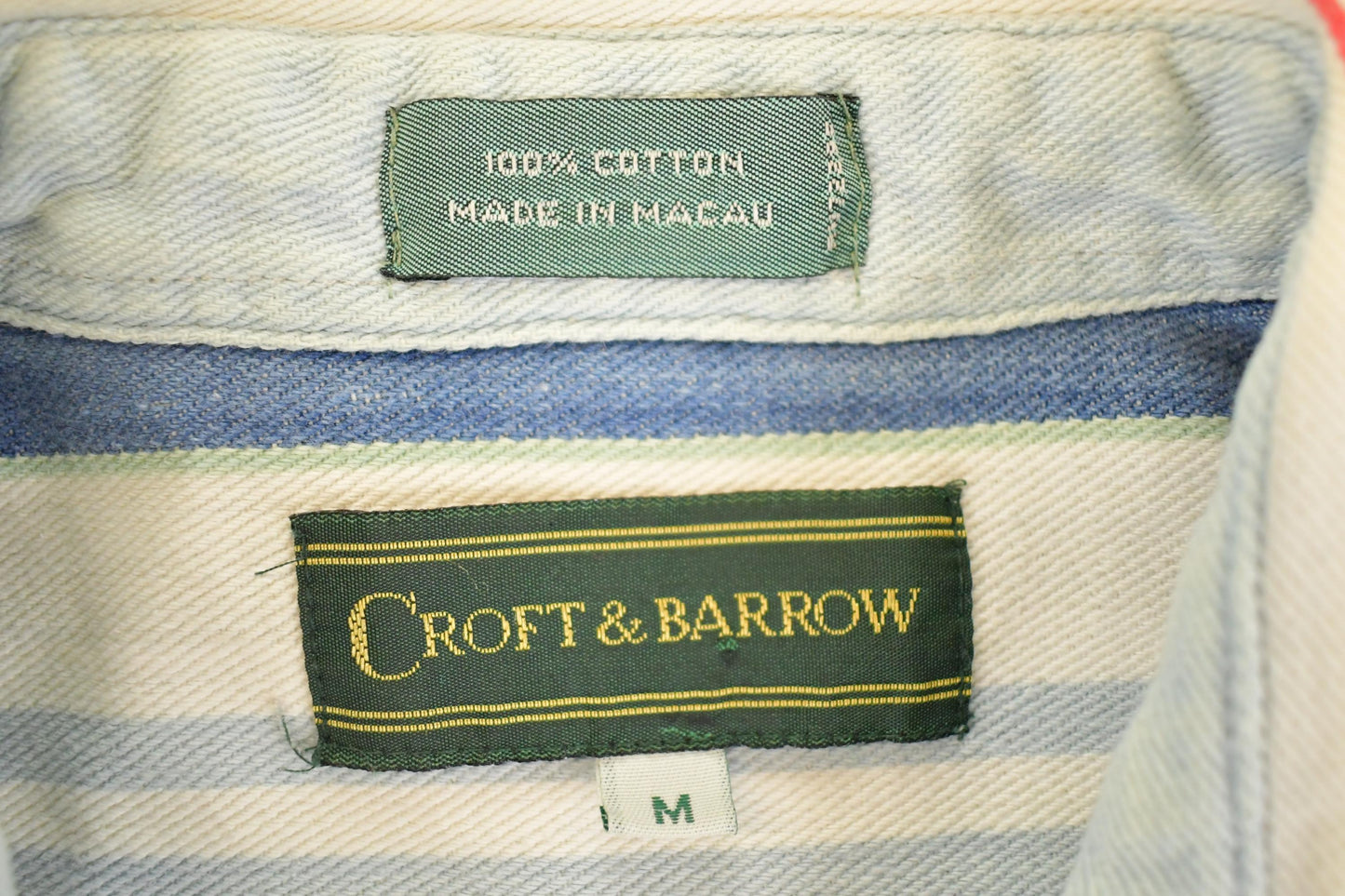 Vintage 1990s Croft & Barrow Striped Button Up Shirt Men's M from propervintagecanada