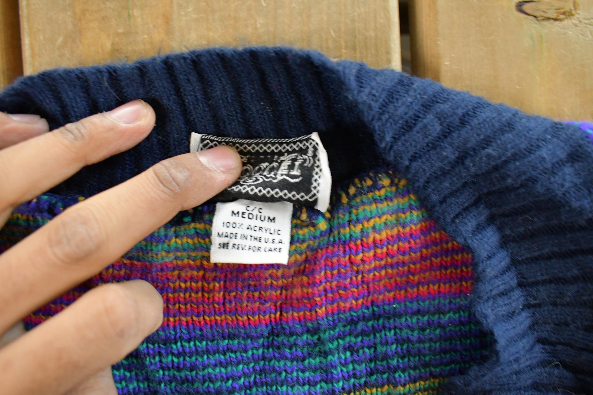 Vintage 1990s Croquet Knit V Neck Sweater Women's Medium from propervintagecanada