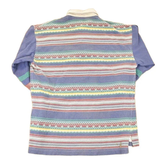Vintage 1990s Cross Creek Abstract Winter Rugby Button Up Shirt Men's L from propervintagecanada