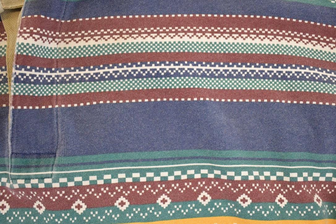 Vintage 1990s Cross Creek Abstract Winter Rugby Button Up Shirt Men's L from propervintagecanada