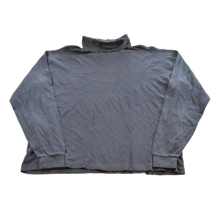 Vintage 1990s Cross Creek Turtleneck Blank Black Long Sleeve T-Shirt Mens M from propervintagecanada