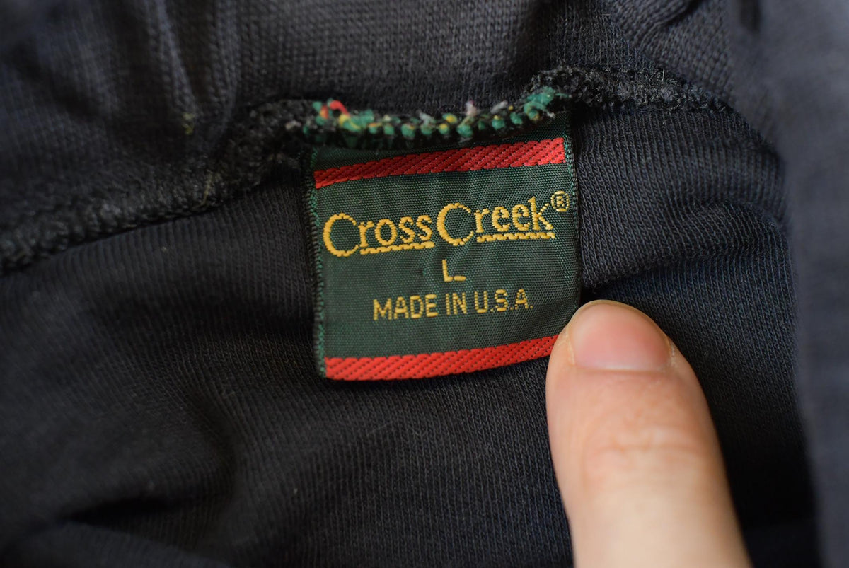 Vintage 1990s Cross Creek Turtleneck Blank Black Long Sleeve T-Shirt Mens M from propervintagecanada