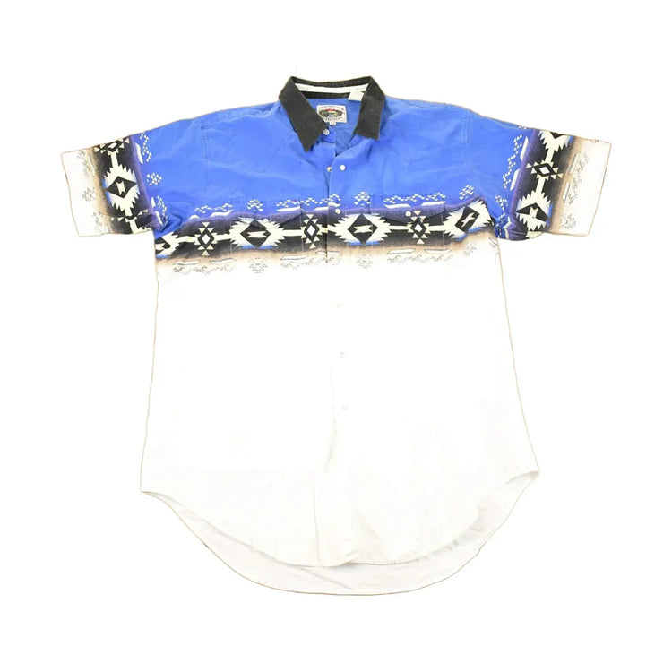Vintage 1990s Cumberland Outfitters Western AOP Abstract Button Up Shirt Men's XL from propervintagecanada