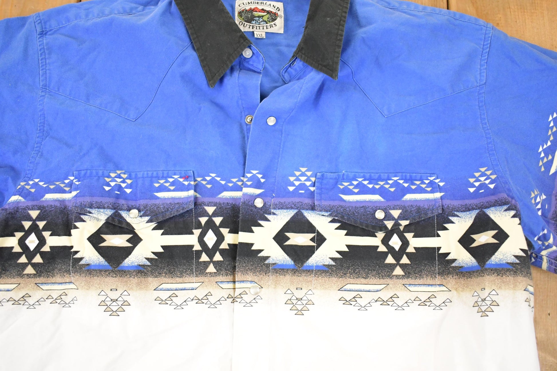 Vintage 1990s Cumberland Outfitters Western AOP Abstract Button Up Shirt Men's XL from propervintagecanada