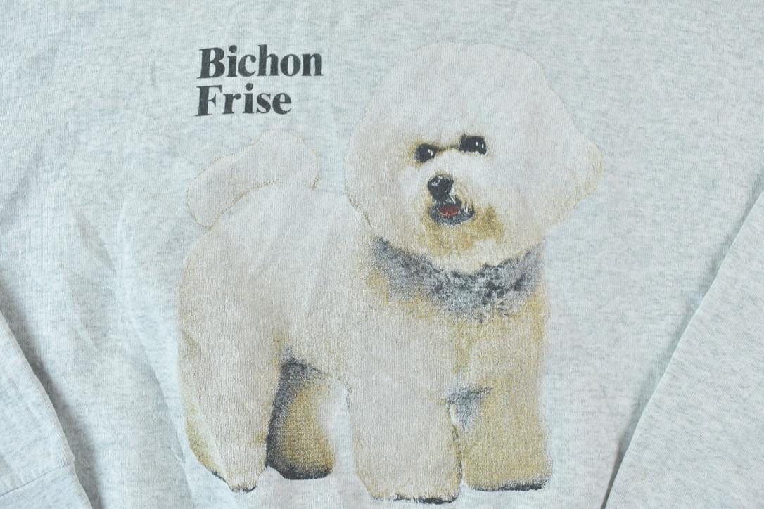 Vintage 1990s Cute Bichon Frise Heavyweight Crewneck Sweater Men's Large from propervintagecanada