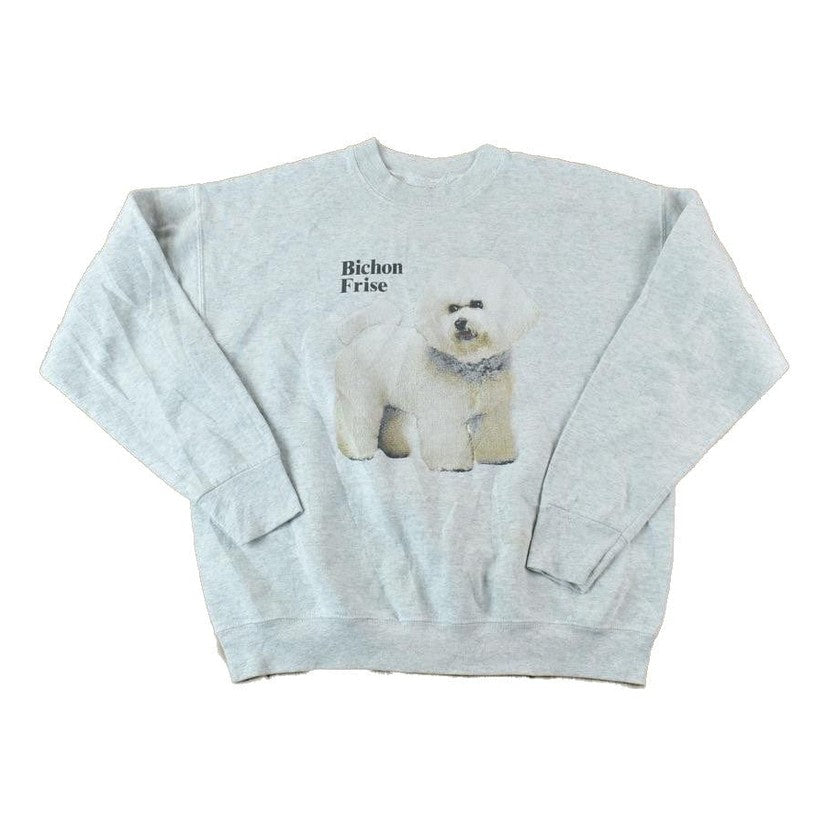 Vintage 1990s Cute Bichon Frise Heavyweight Crewneck Sweater Men's Large from propervintagecanada
