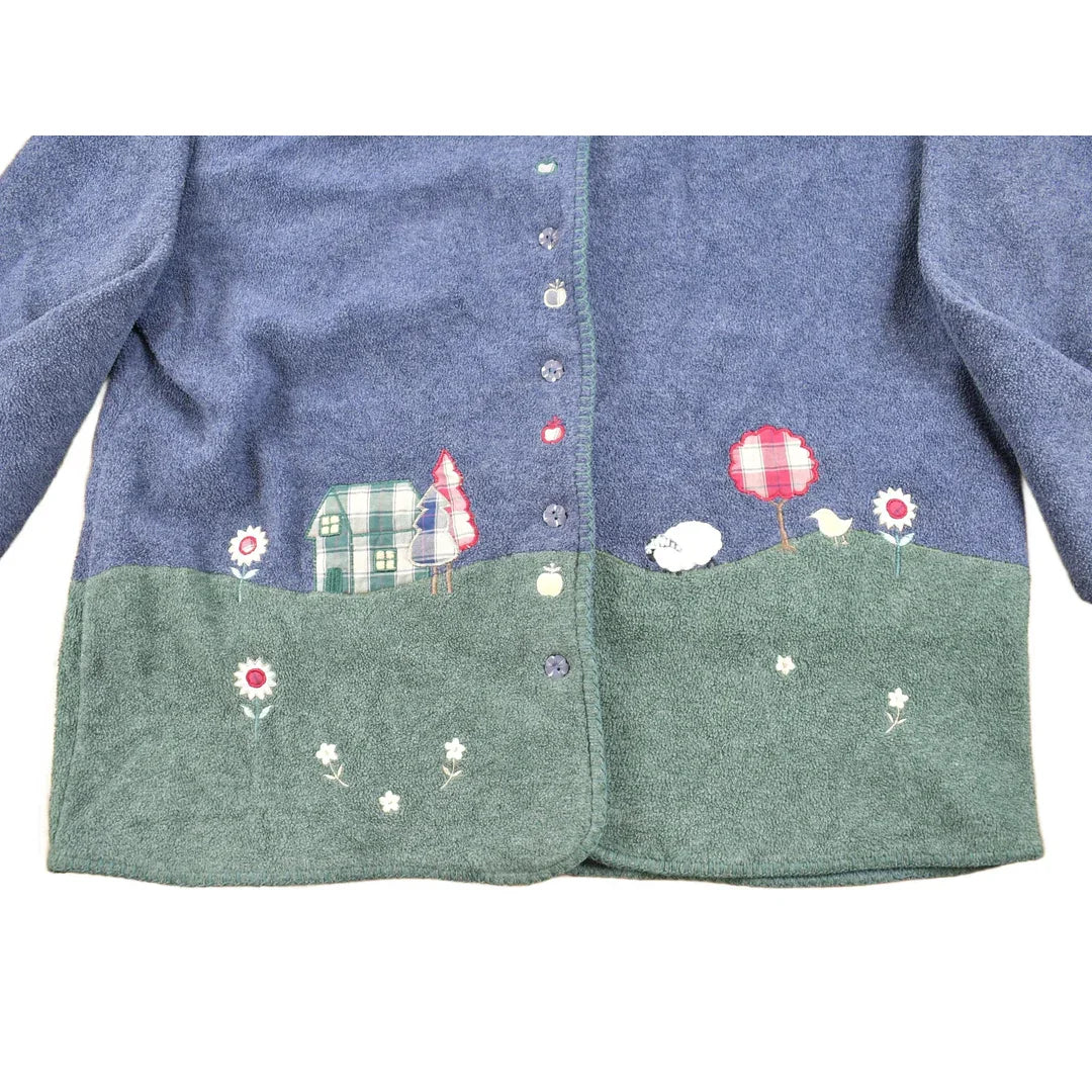 Vintage 1990s Cute Button Up Sweater Women's XL from propervintagecanada