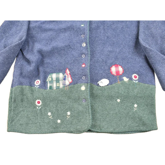 Vintage 1990s Cute Button Up Sweater Women's XL from propervintagecanada