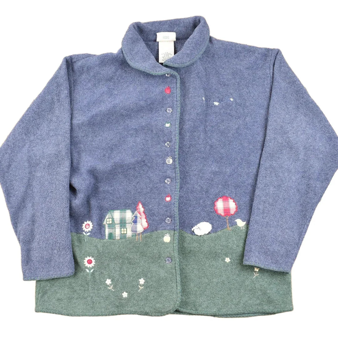 Vintage 1990s Cute Button Up Sweater Women's XL from propervintagecanada