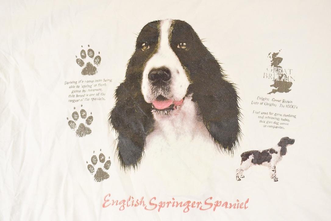 Vintage 1990s Cute Cocker Spaniel Dog Souvenir Travel T-Shirt Men's XL / Destination Shirt / 90s Single Stitch Graphic Tee / Made in USA from propervintagecanada