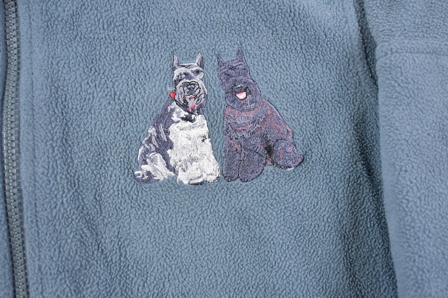 Vintage 1990s Cute Dog Zip Up Fleece Sweater Men's Large from propervintagecanada