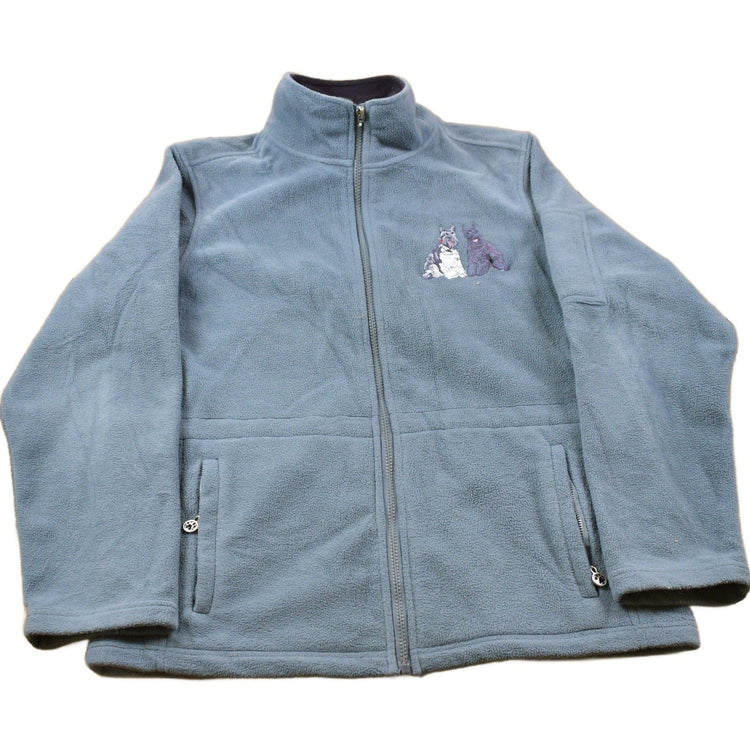 Vintage 1990s Cute Dog Zip Up Fleece Sweater Men's Large from propervintagecanada