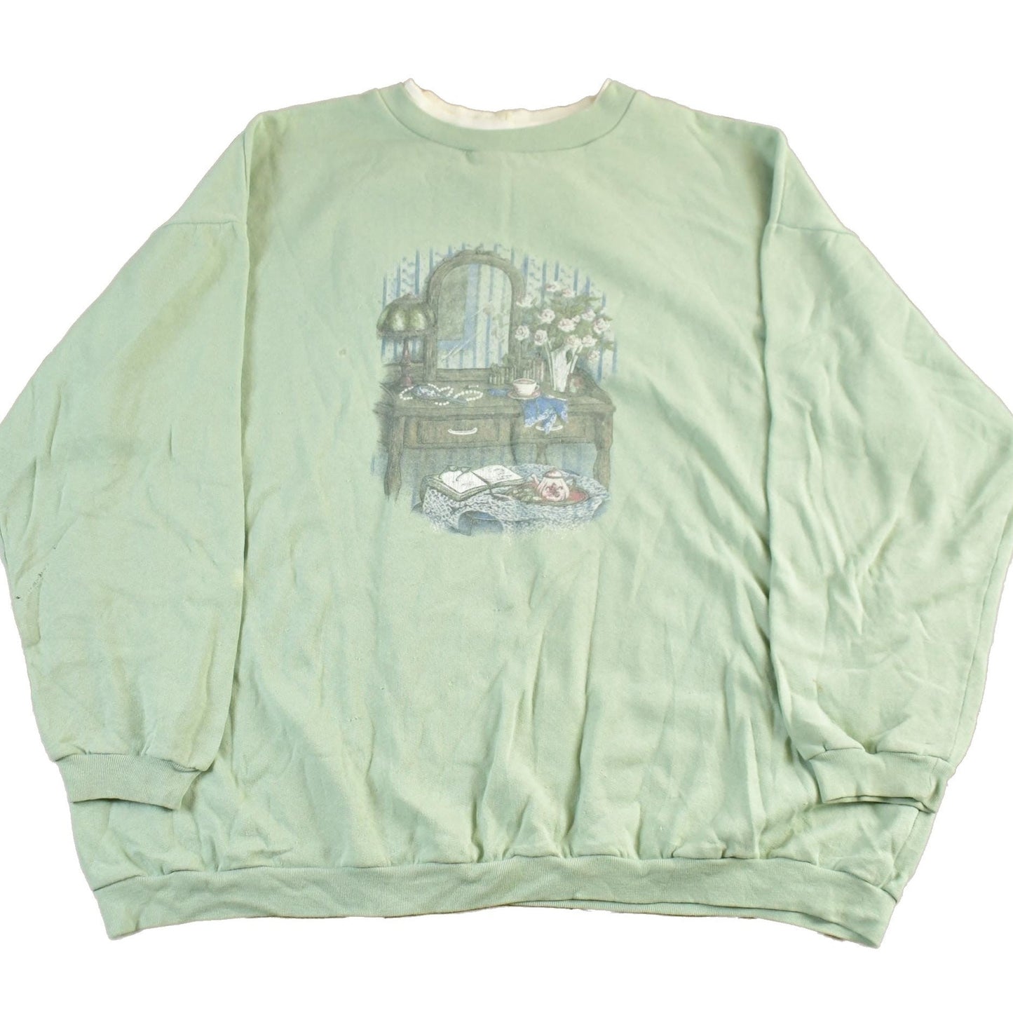 Vintage 1990s Cute Double Collar Grandma Crewneck Sweatshirt Womens 2X from propervintagecanada