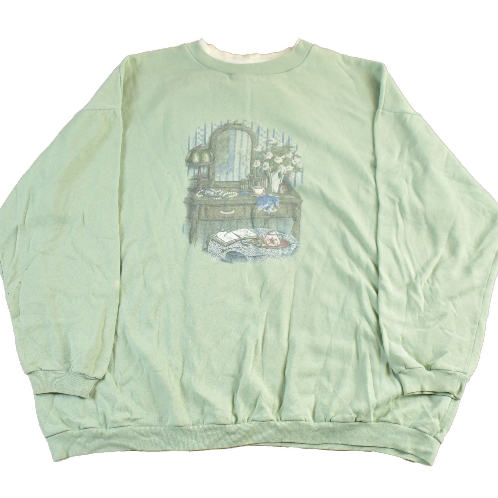 Vintage 1990s Cute Double Collar Grandma Crewneck Sweatshirt Womens 2X from propervintagecanada