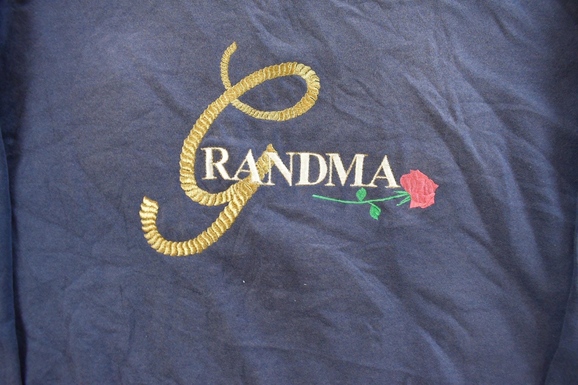 Vintage 1990s Cute Grandma Embroidered Crewneck Sweatshirt Men's Large from propervintagecanada