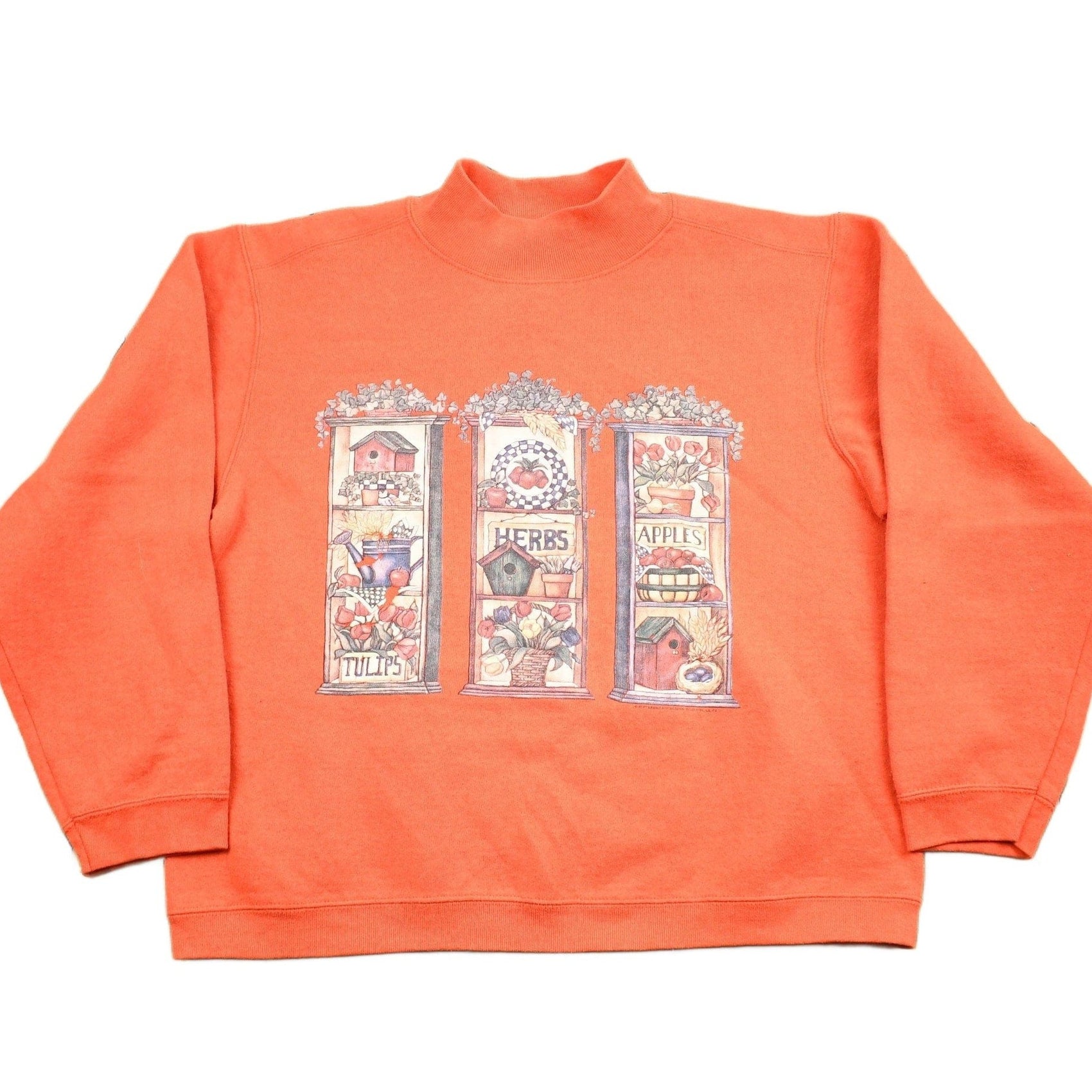Vintage 1990s Cute Orange Mockneck Sweater Women's M from propervintagecanada