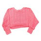 Vintage 1990s Cute Pink Knit Crewneck Sweater Women's S Cropped from propervintagecanada
