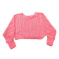 Vintage 1990s Cute Pink Knit Crewneck Sweater Women's S Cropped from propervintagecanada
