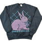 Vintage 1990s Cute Pixel Bunny Crewneck Sweater Men's Medium from propervintagecanada