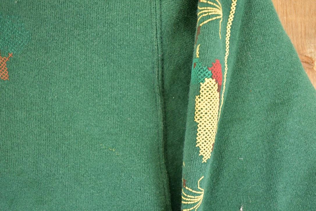 Vintage 1990s Cute Pixel Farm Ducks Graphic Print Crewneck Sweatshirt Men's M from propervintagecanada