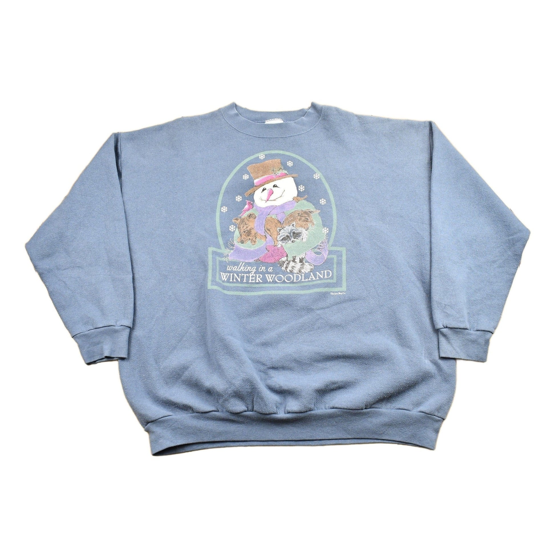 Vintage 1990s Cute Snowman Theme Crewneck Sweater Men's 2XL from propervintagecanada