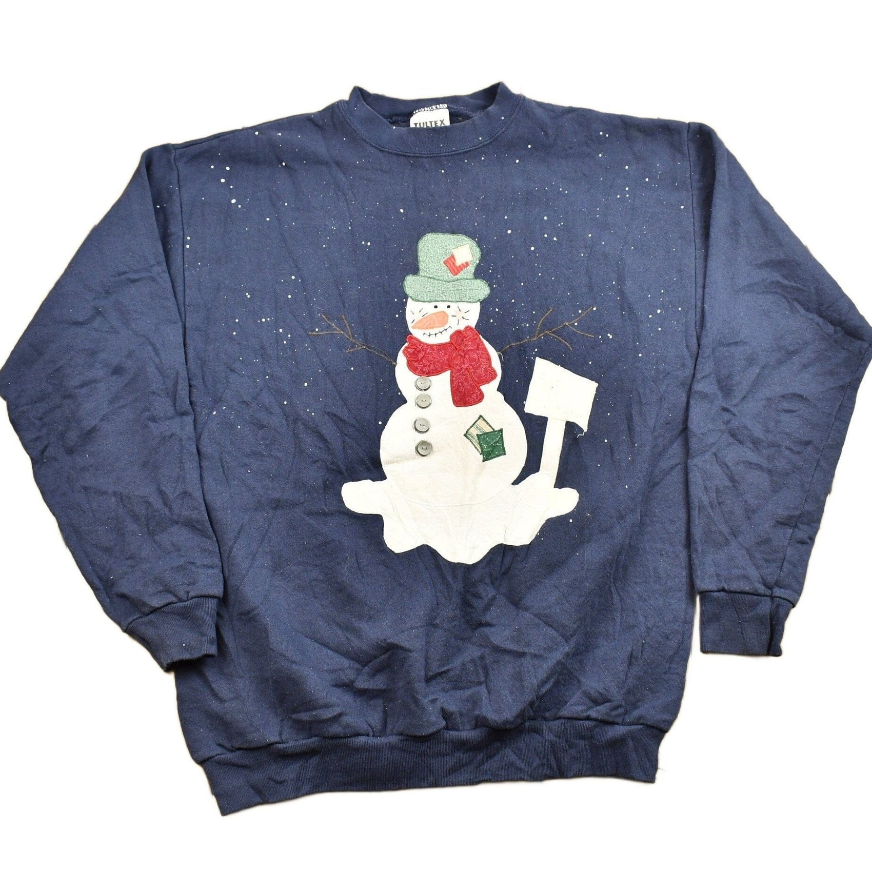 Vintage 1990s Cute Snowman Theme Crewneck Sweater Men's MMen's Medium from propervintagecanada