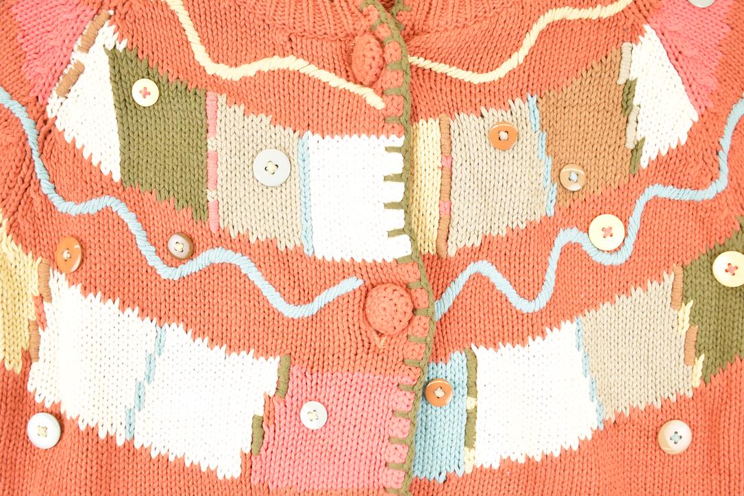 Vintage 1990s CX Clothing Exchange Chunky Abstract Abstract Knit Cardigan Sweater Women's L from propervintagecanada