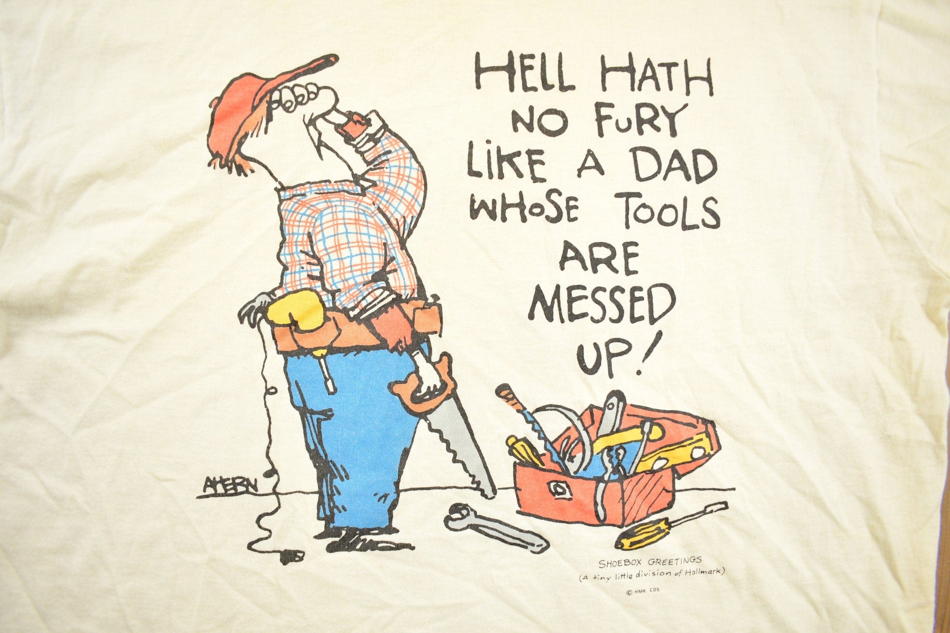 Vintage 1990s Dad's Tools Shoebox Greetings Hallmark Graphic T-Shirt Men's XL from propervintagecanada
