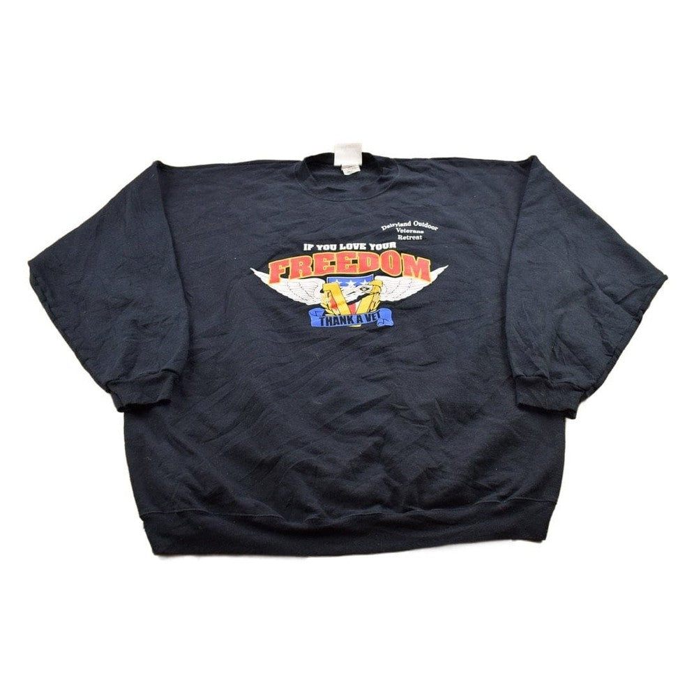 Vintage 1990s Dairyland Outdoor Veterans Retreat Crewneck Sweatshirt Men's 2XL from propervintagecanada