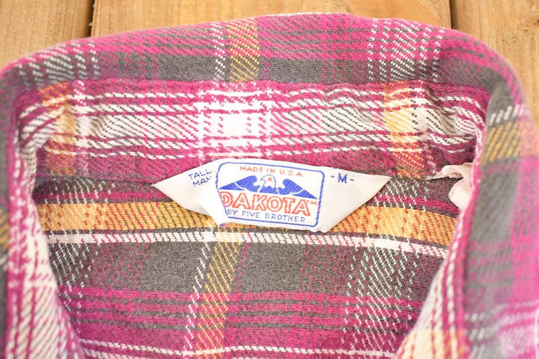 Vintage 1990s Dakota Plaid Button Up Shirt Men's M from propervintagecanada