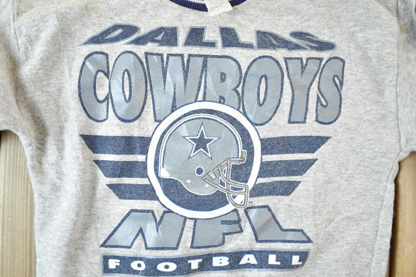 Vintage 1990s Dallas Cowboys AOP NFL Graphic Crewneck Sweater Youth S from propervintagecanada