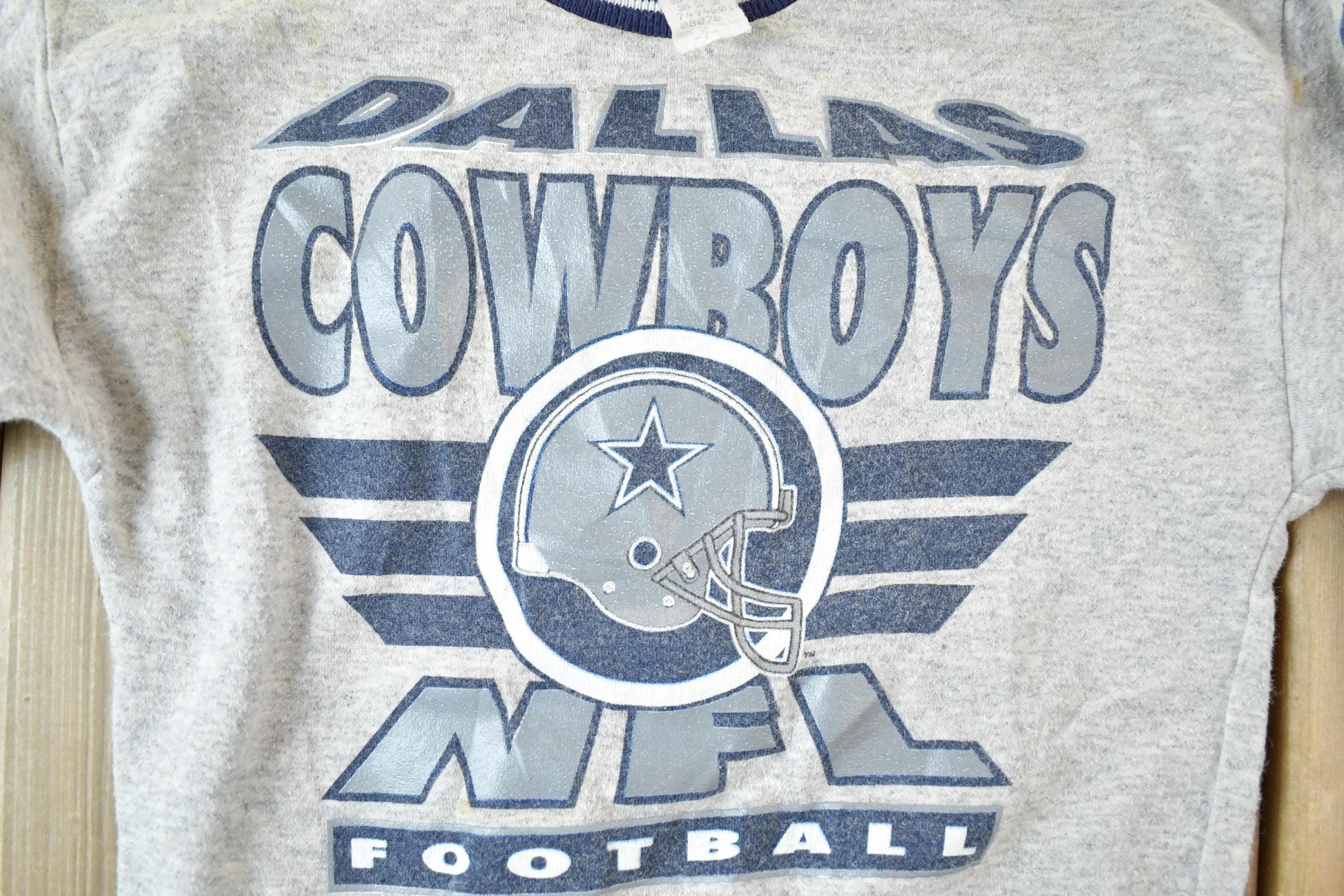 Vintage 1990s Dallas Cowboys AOP NFL Graphic Crewneck Sweater Youth S from propervintagecanada