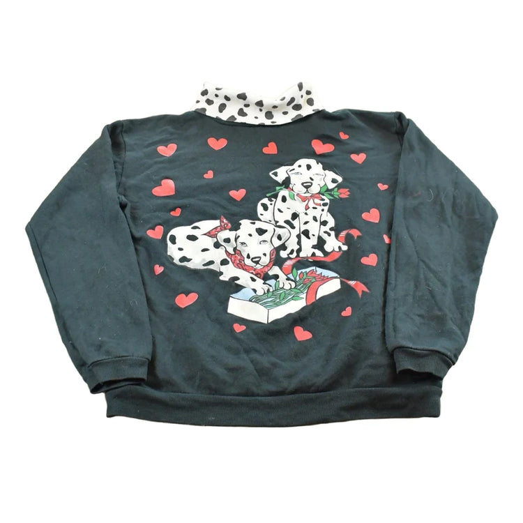 Vintage 1990s Dalmatians Valentines Hearts Turtleneck Sweatshirt Women's S from propervintagecanada