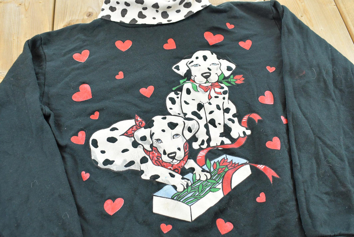 Vintage 1990s Dalmatians Valentines Hearts Turtleneck Sweatshirt Women's S from propervintagecanada