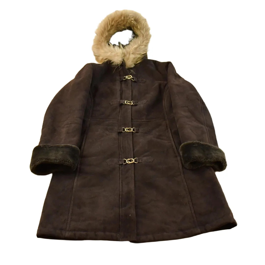 Vintage 1990s Dana Buchman Faux Shearling Coat Women's M from propervintagecanada