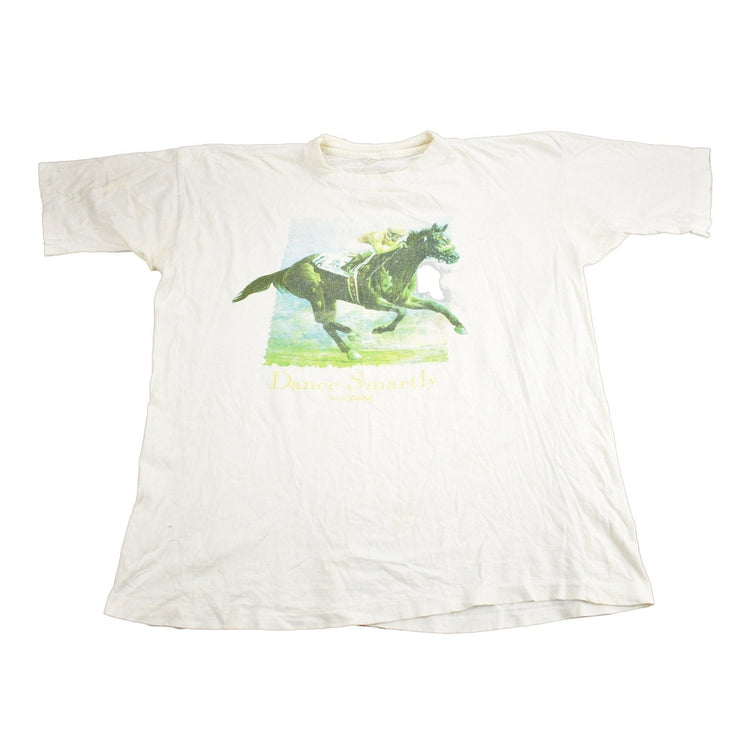 Vintage 1990s Dance Smartly Woodbine Horse Racing Graphic T Shirt Men's XL from propervintagecanada