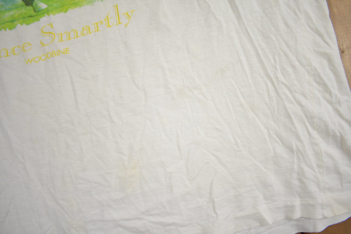 Vintage 1990s Dance Smartly Woodbine Horse Racing Graphic T Shirt Men's XL from propervintagecanada
