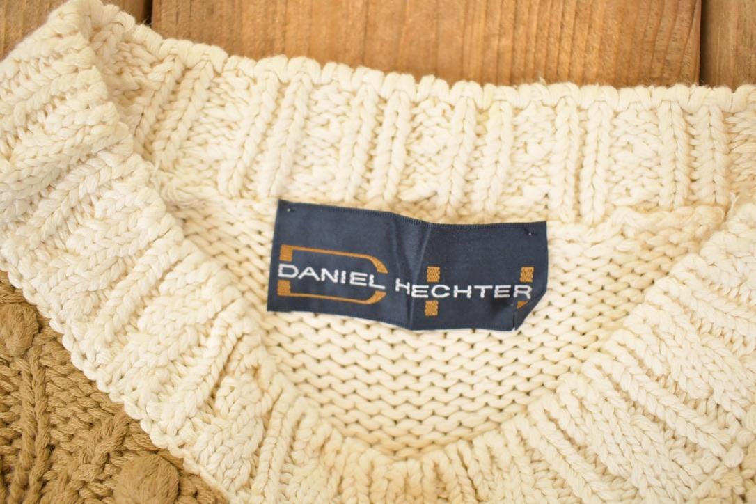 Vintage 1990s Daniel Hechter Chunky Cable Knit Crewneck Sweater Women's M from propervintagecanada