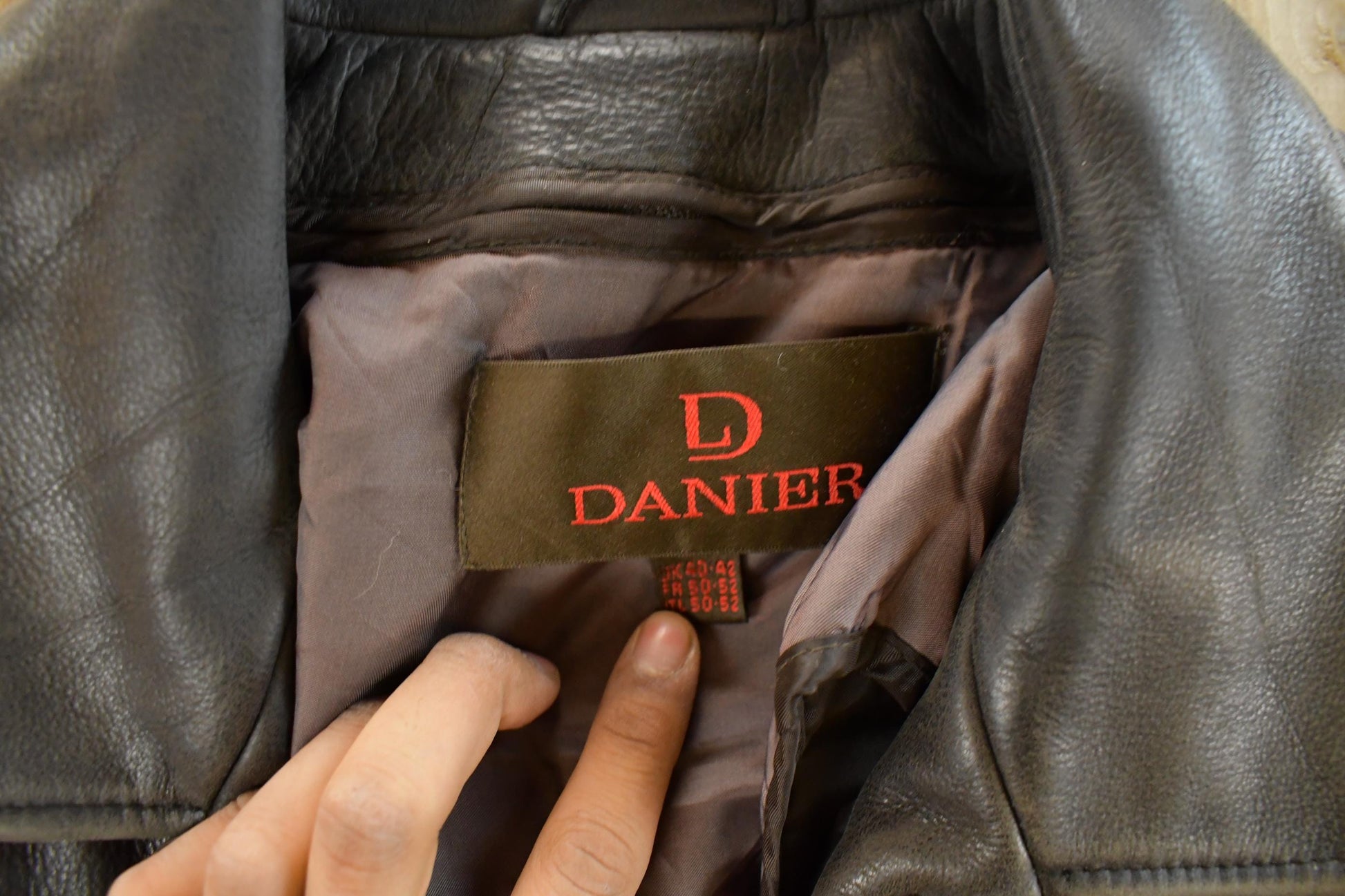 Vintage 1990s Danier Brown Leather Jacket Men's Large from propervintagecanada