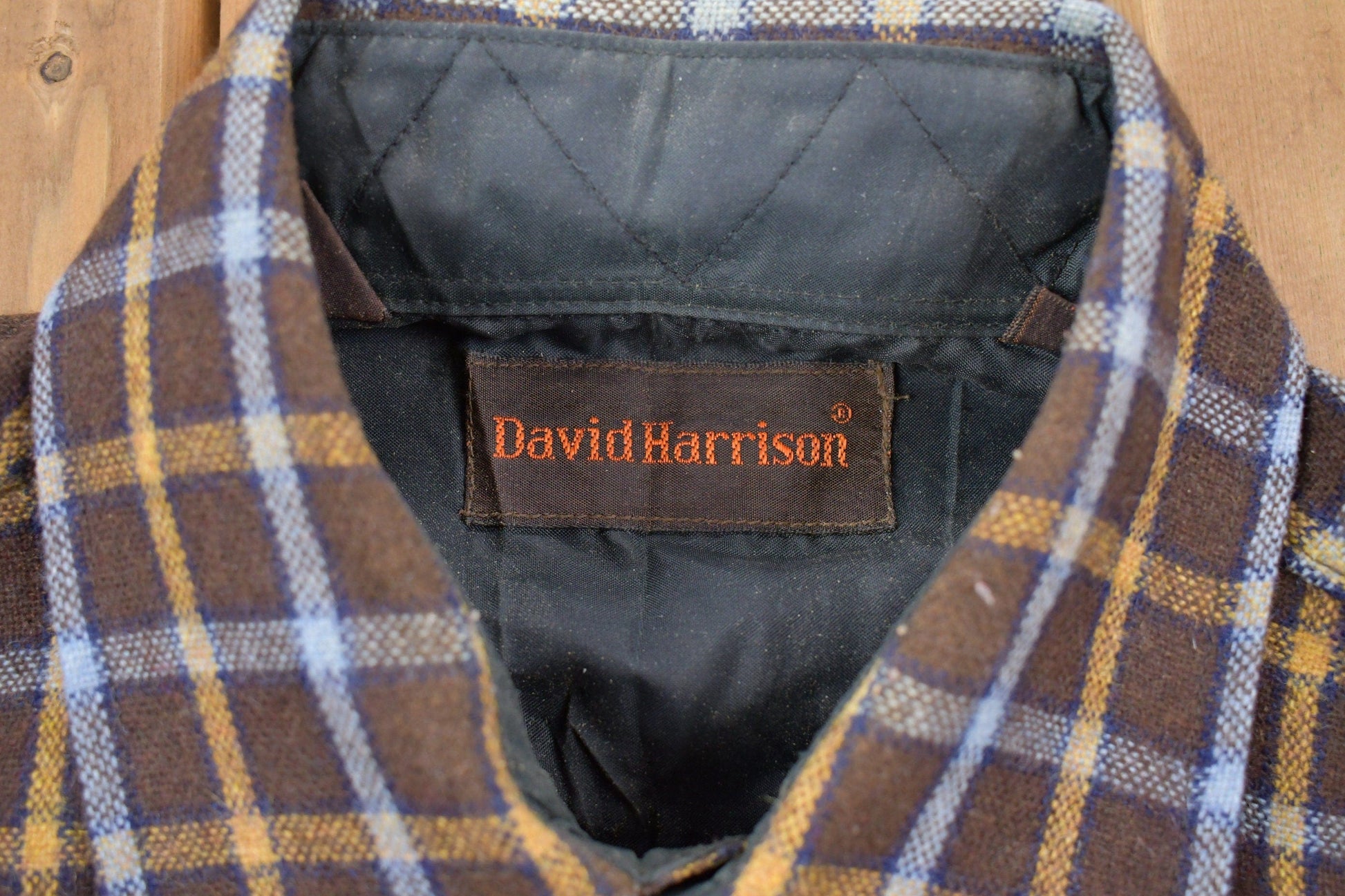 Vintage 1990s David Harrison Plaid Lined Button Up Shirt Men's Large from propervintagecanada