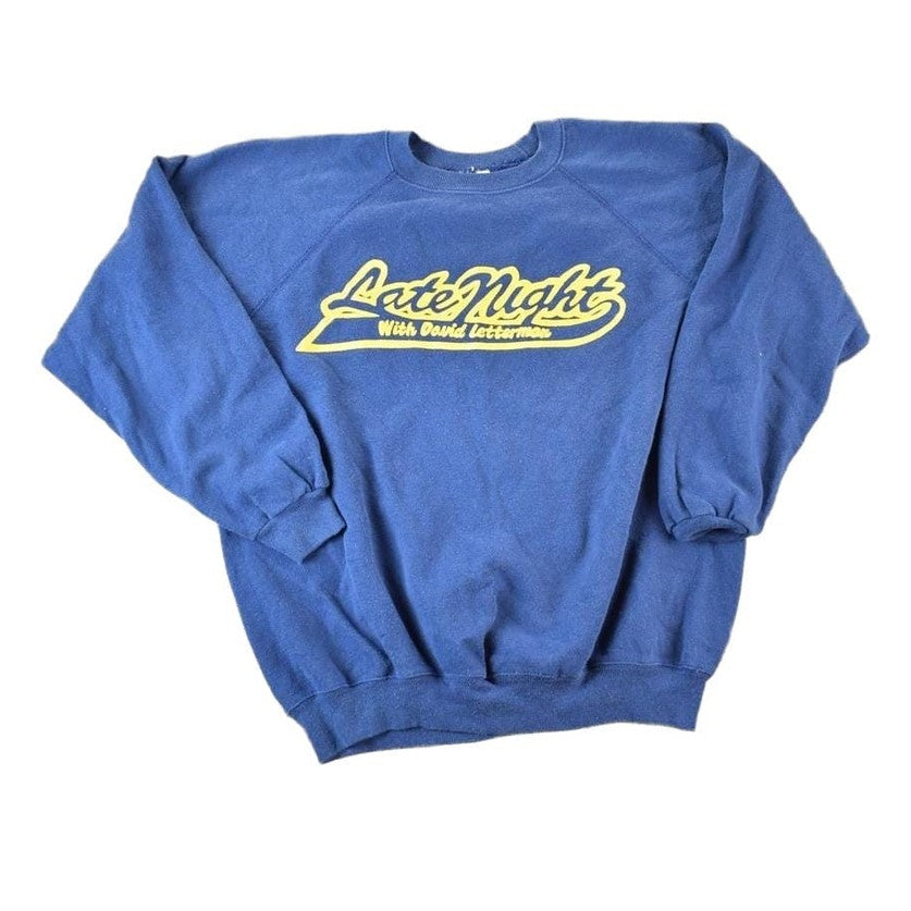 Vintage 1990s David Letterman Souvenir Crewneck Sweatshirt Made In USA Men's XL from propervintagecanada