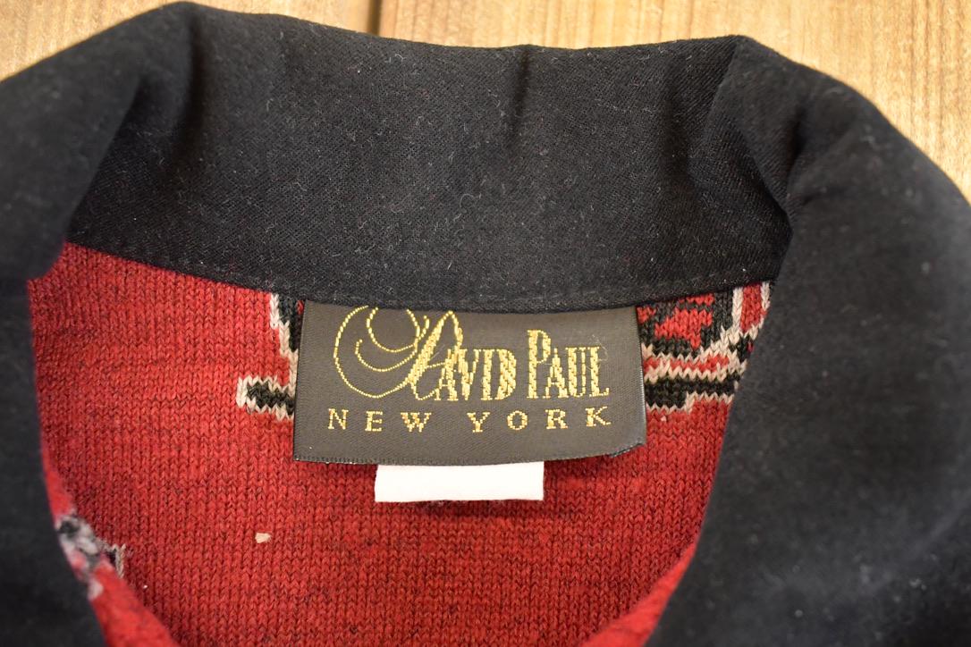 Vintage 1990s David Paul AOP Fleece Full Zip Sweater Women's S from propervintagecanada