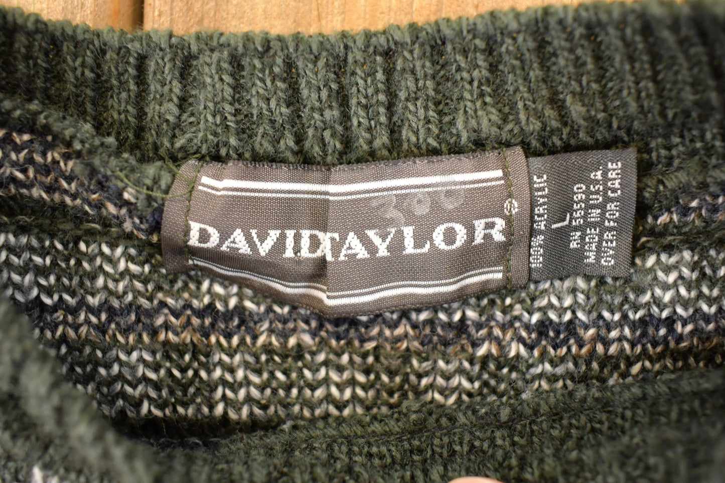 Vintage 1990s David Taylor Abstract Striped Knit Crewneck Sweater Men's L / Made In USA / 90s Knitted Sweatshirt / Vintage Preppy Knits from propervintagecanada