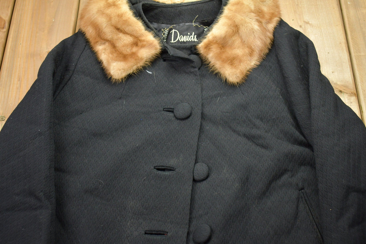 Vintage 1990s Davids Fur Collar 100% Wool Jacket from propervintagecanada