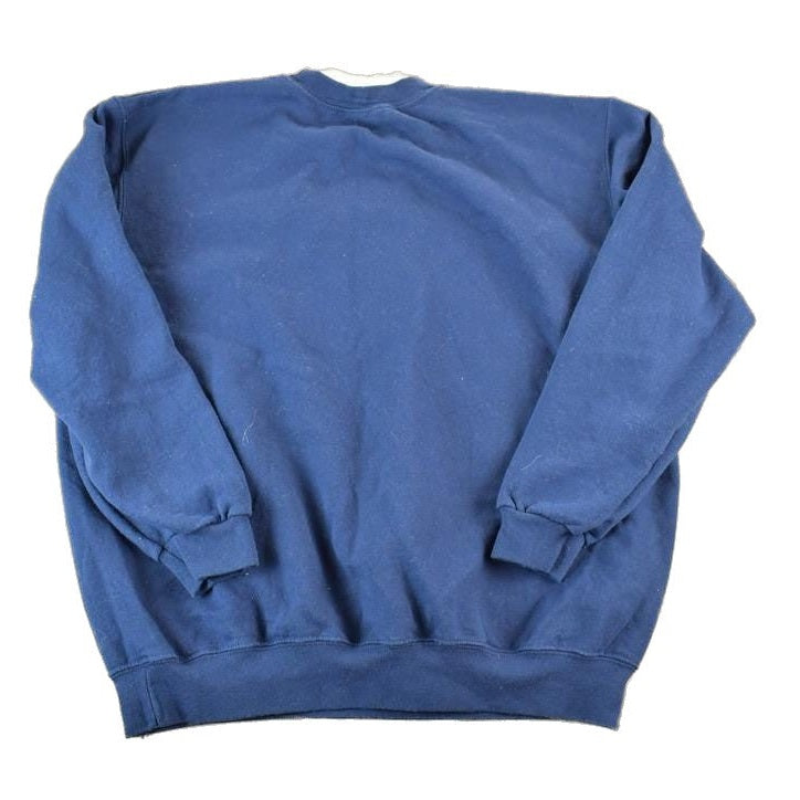 Vintage 1990s Day Breeze Cute Sleeping Kitty Double Collar Crewneck Sweater Made In USA 90s Crewneck Men's XL from propervintagecanada