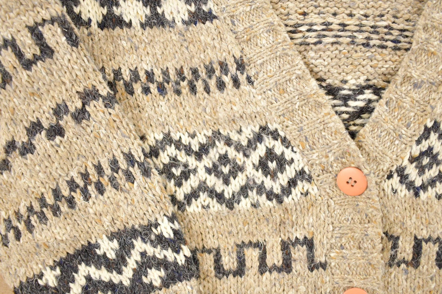 Vintage 1990s DD Sloan Abstract Knit Cardigan Sweater Women's S from propervintagecanada