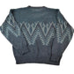 Vintage 1990s De Sonos Knit Abstract Pattern Crewneck Sweater Men's Large from propervintagecanada