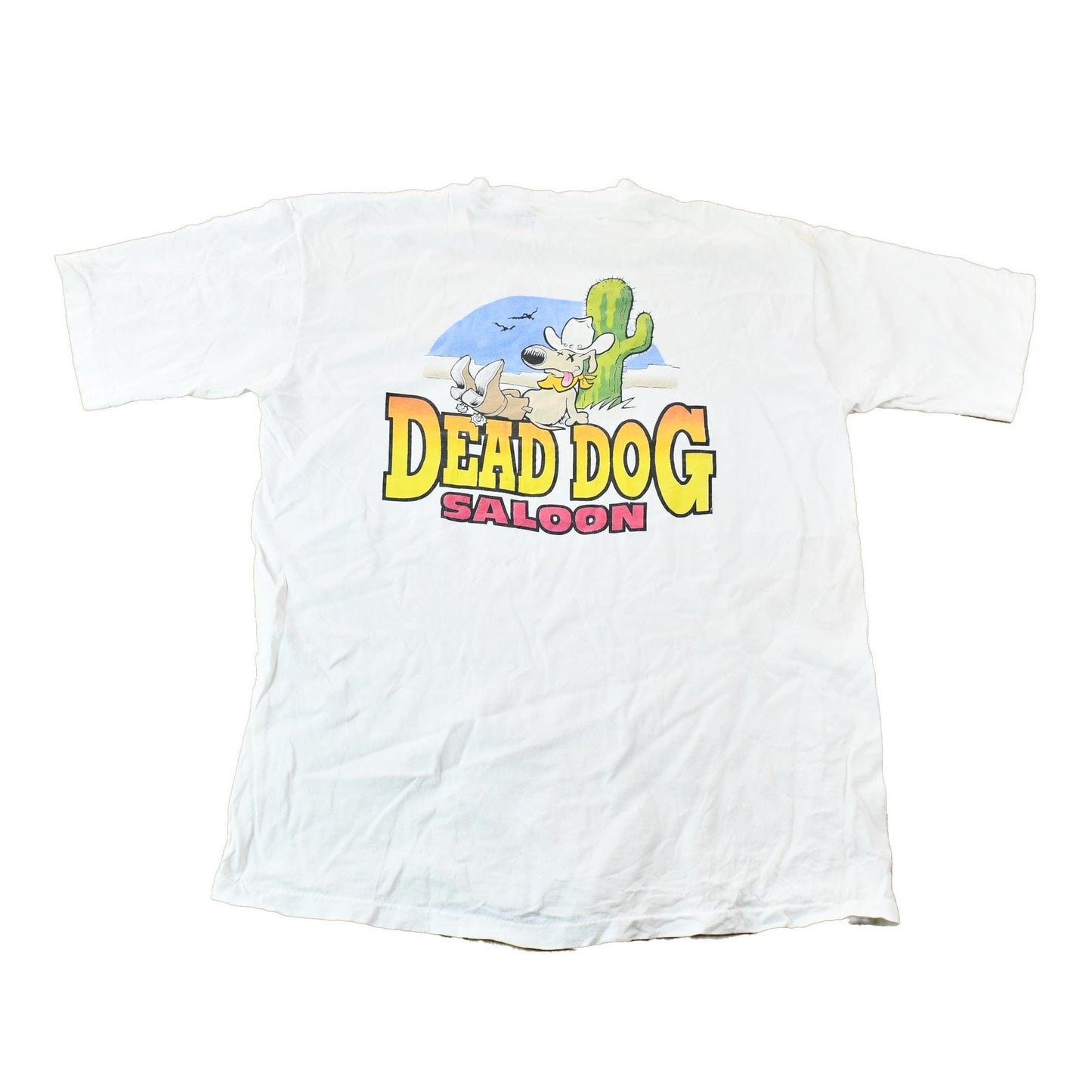 Vintage 1990s Dead Dog Saloon Myrtle Beach South Carolina Souvenir Single Stitch Graphic Travel T-Shirt Men's M from propervintagecanada