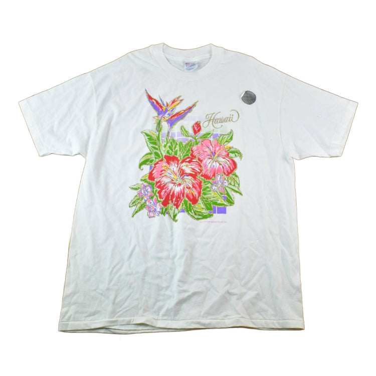 Vintage 1990s Deadstock Hawaii Souvenir Single Stitch Graphic Print T-Shirt Men's XL from propervintagecanada