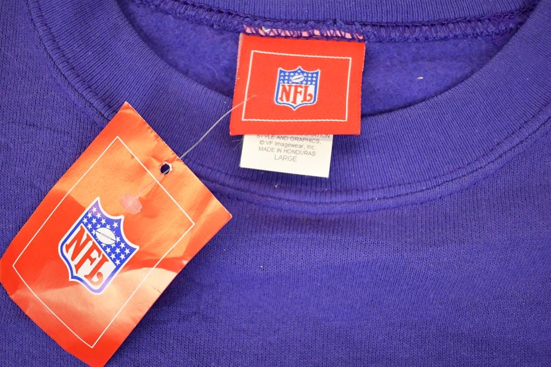 Vintage 1990s Deadstock Minnesota Vikings NFL Crewneck Sweatshirt Mens L / 90's Americana Football Sportswear from propervintagecanada